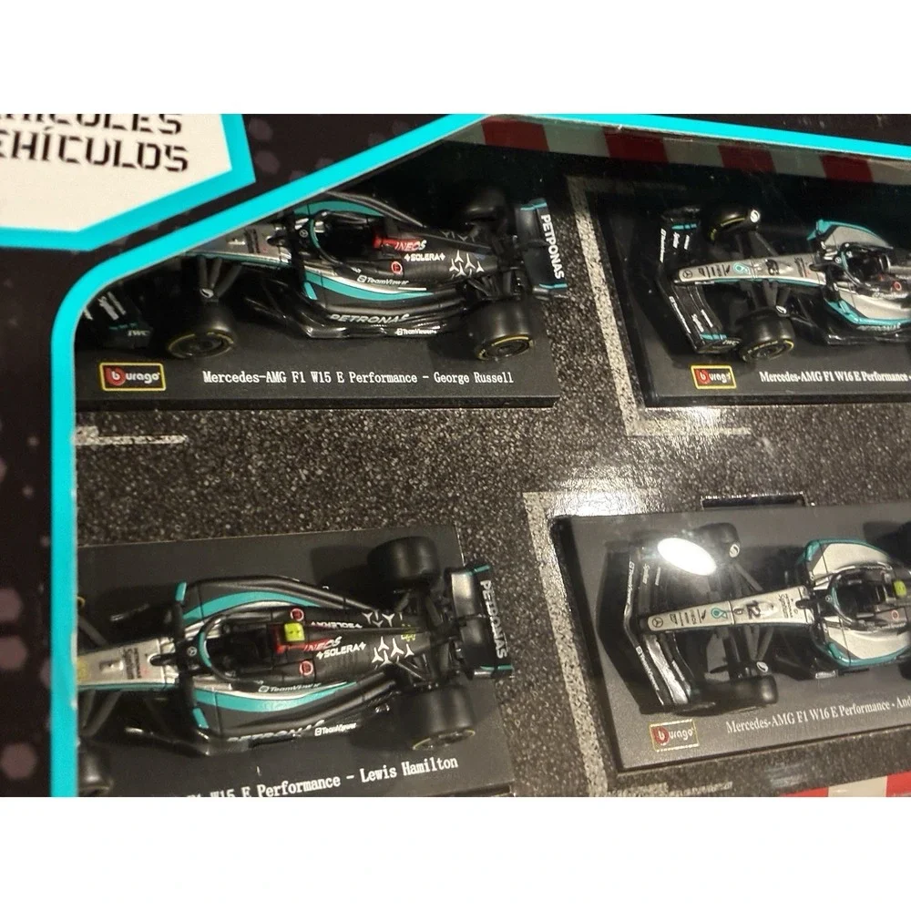 Burago 1:43 Scale Mercedes Benz Formula F1‎ Die Cast Racing Car 6-pack Set New